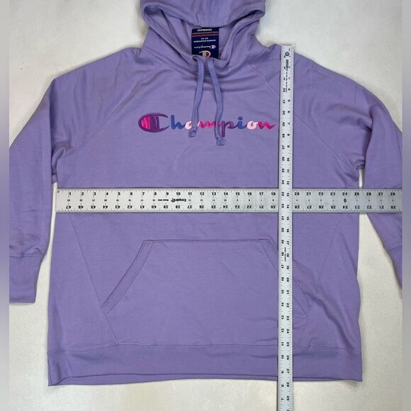 Champion Fleece Pullover Hoodie Women Plus Size 1X Purple Script Logo NWT - Picture 6 of 6